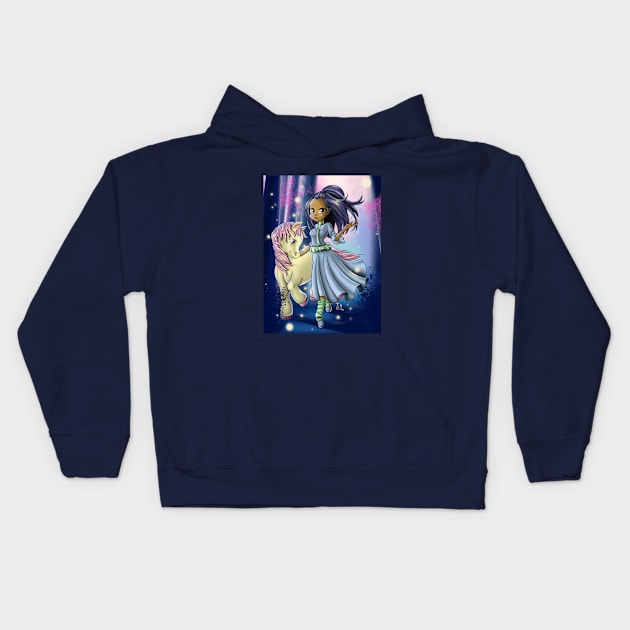 Native American Girl and Pony Kids Hoodie by treasured-gift